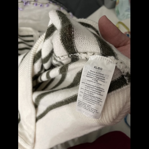 NWT Madewell Green Elthorne Stripe Wrap Sweater XL - Picture 6 of 12